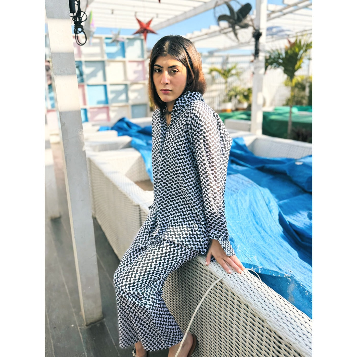 Black Patterned Matching Set | Montivo Pakistan