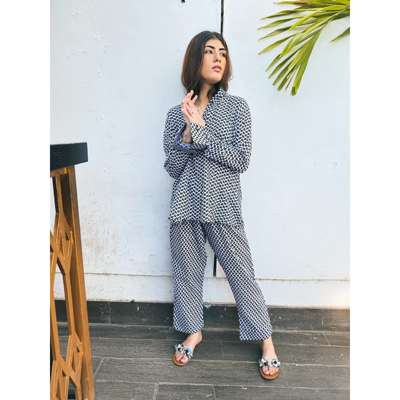 Black Patterned Matching Set | Montivo Pakistan