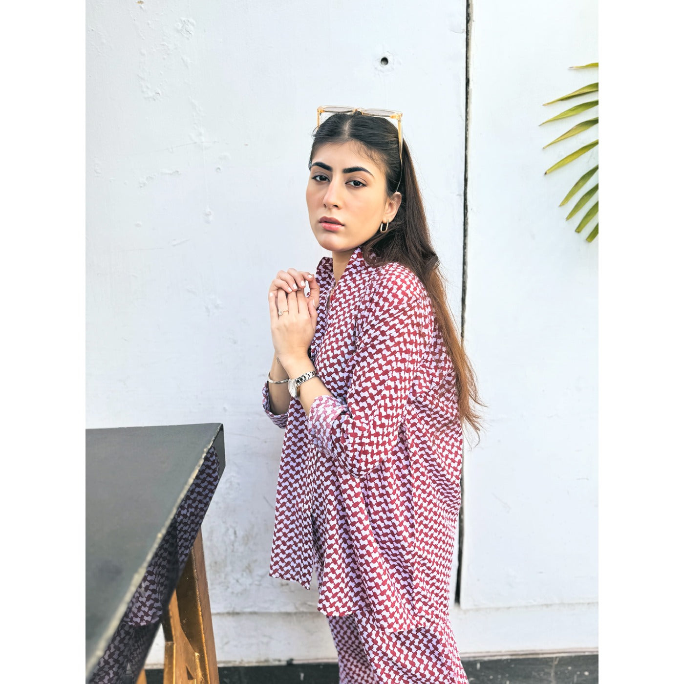 Red Patterned Matching Set | Montivo Pakistan