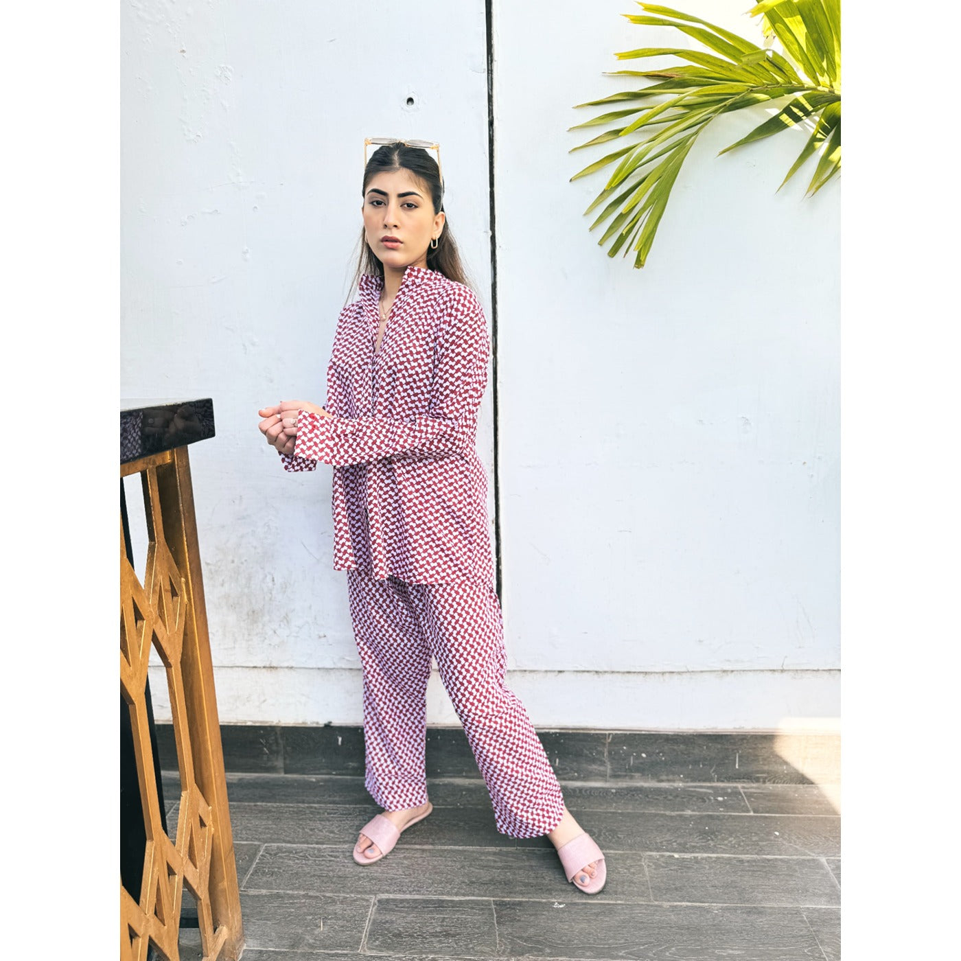 Red Patterned Matching Set | Montivo Pakistan