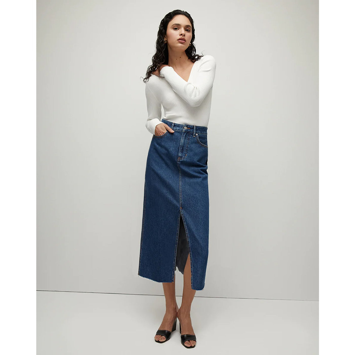 Dark Blue High Waist Denim Skirt | Montivo Pakistan