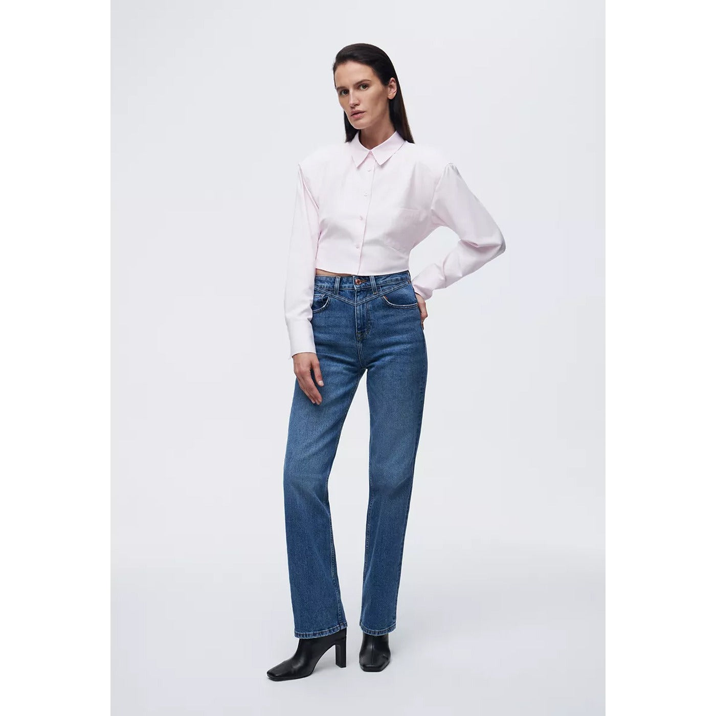 Blue Straight Fit Mid Rise Jeans | Montivo Pakistan