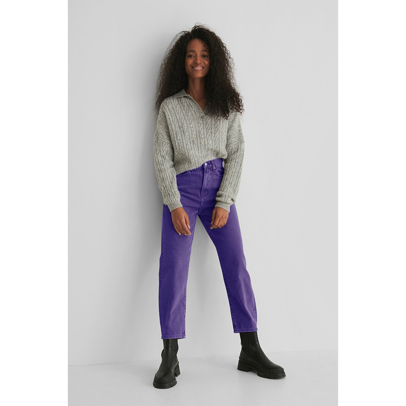 Purple Mom Fit High Jeans | Montivo Pakistan