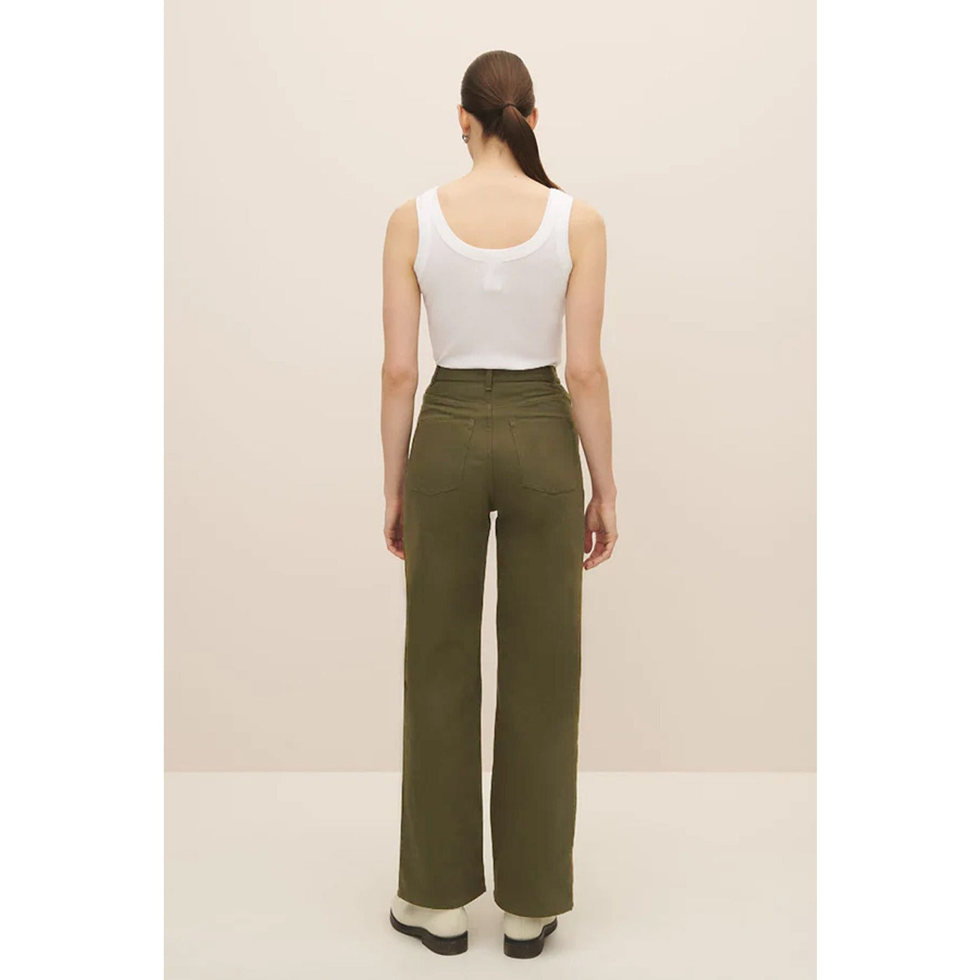 Olive High Rise Straight Leg Jeans | Montivo Pakistan