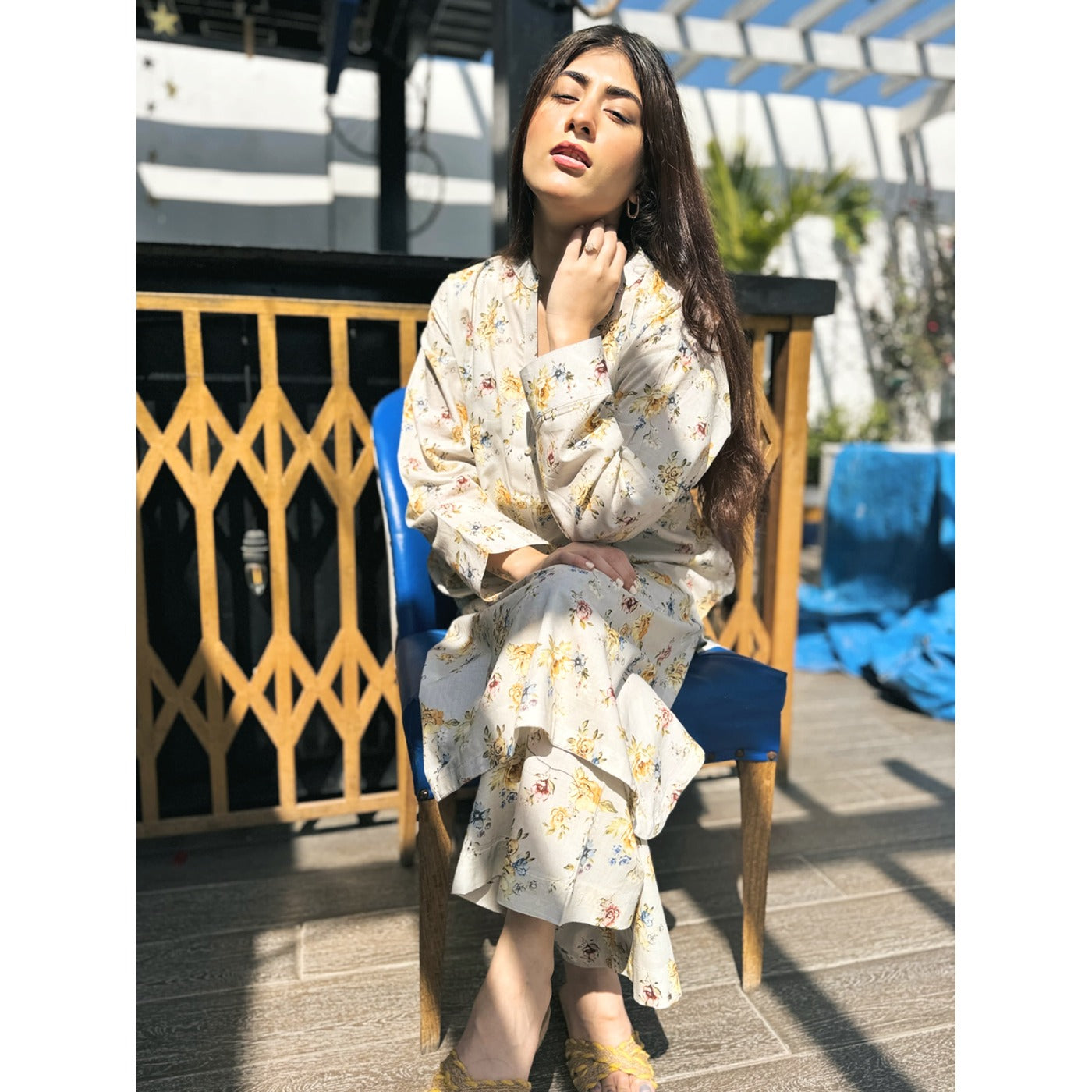 Grey Floral Co-Ord Matching Set | Montivo Pakistan