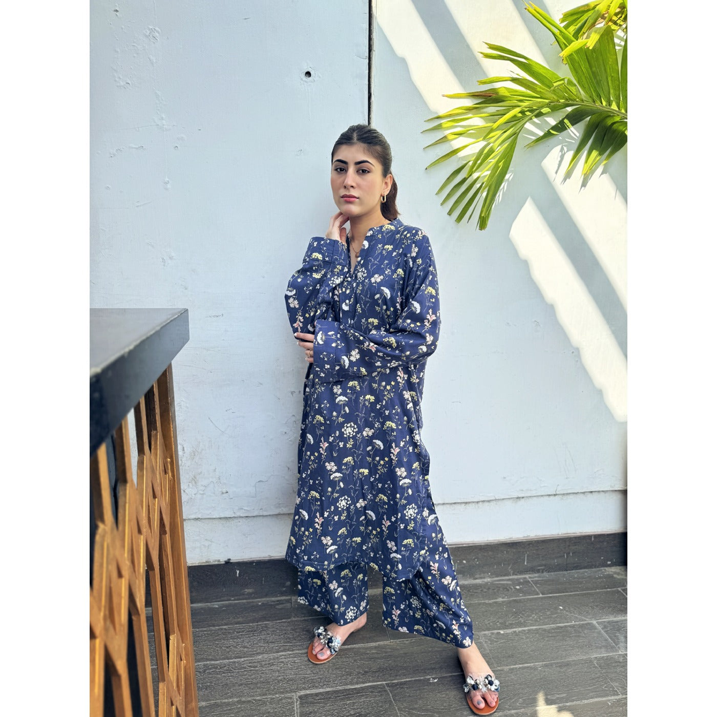 Blue Floral Co-Ord Matching Set | Montivo Pakistan