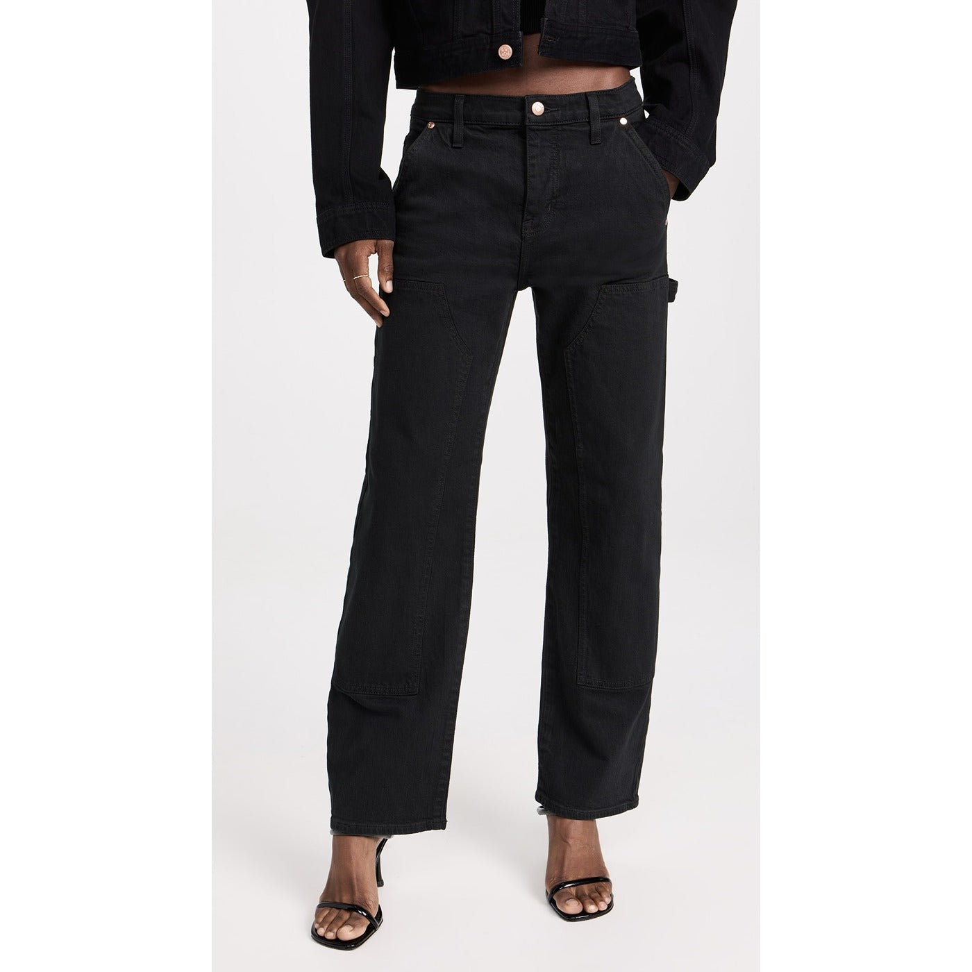 Black High Waisted Carpenter Jeans | Montivo Pakistan