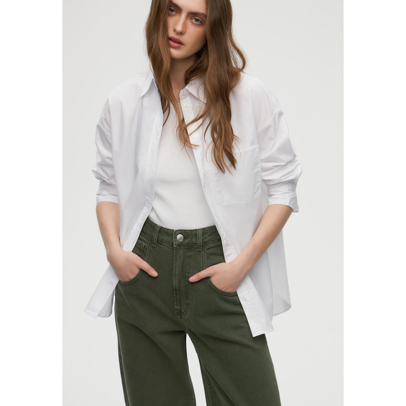 Olive Green Mom Slouchy Jeans | Montivo Pakistan
