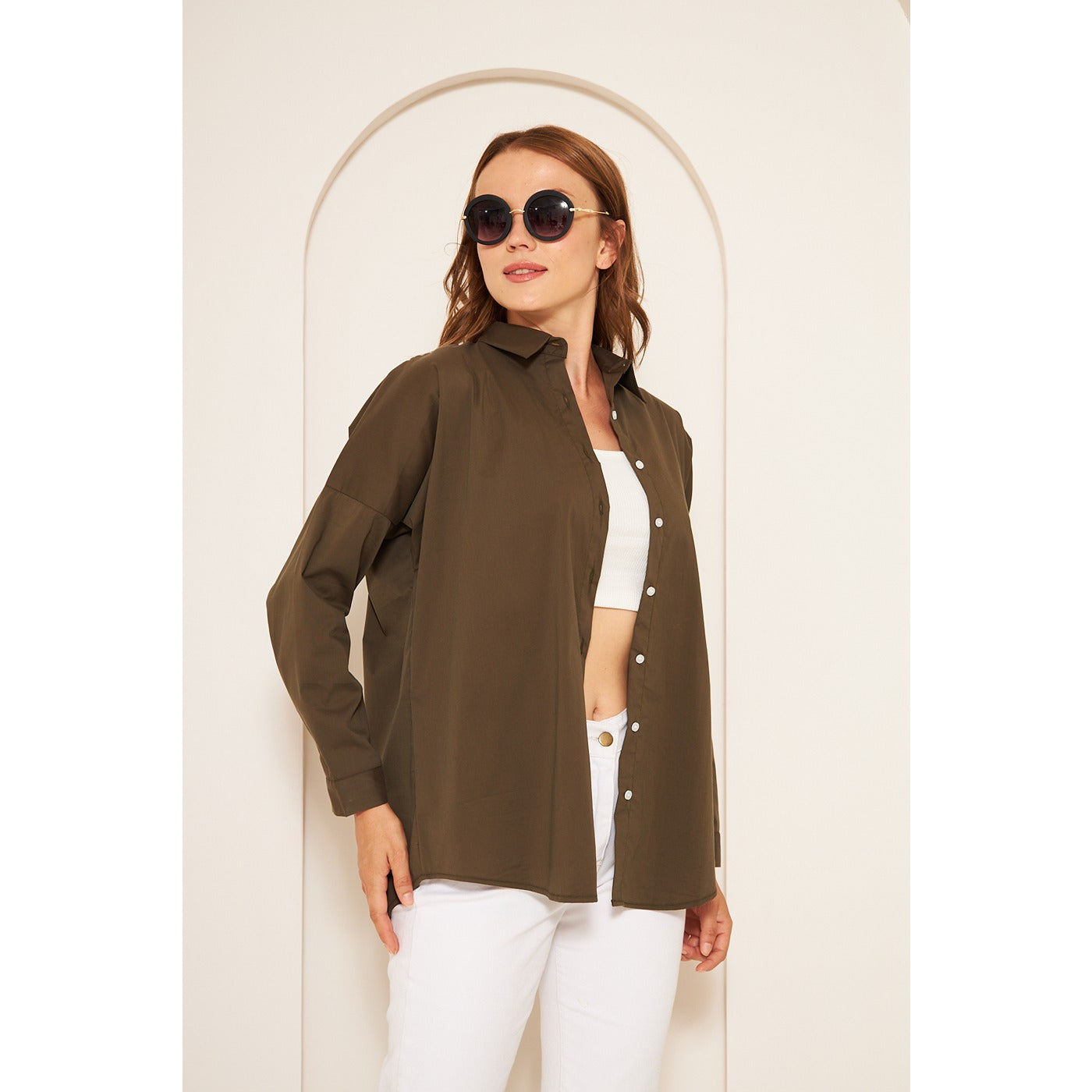Olive Green Oversized Shirt | Montivo Pakistan