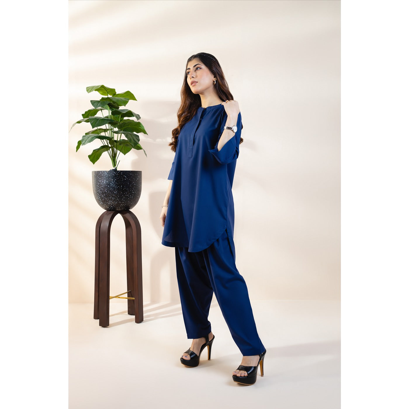 Blue Basic Solid Matching Set | Montivo Pakistan