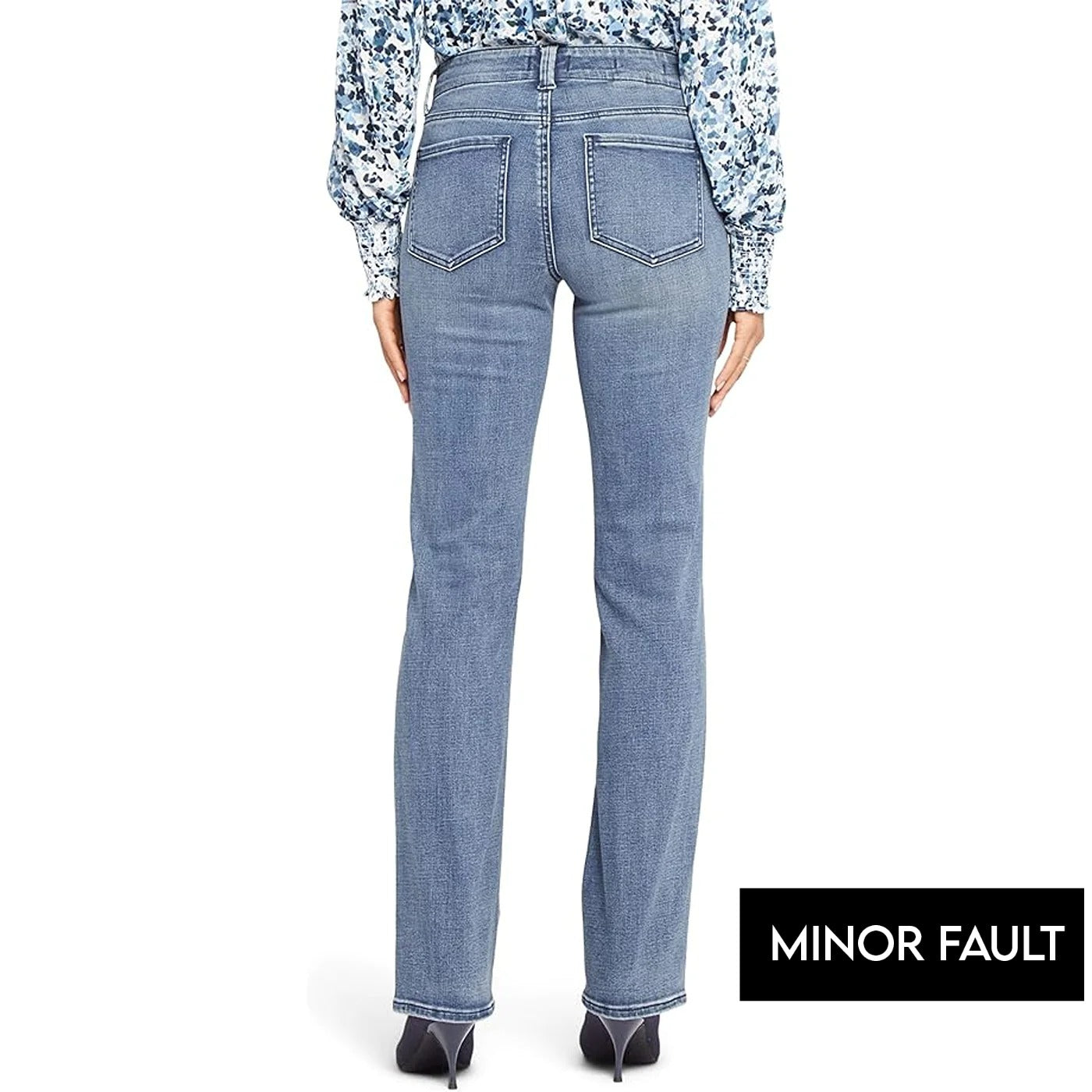 (Minor Fault) Blue Straight Leg Utility Pocket Jeans | Montivo Pakistan