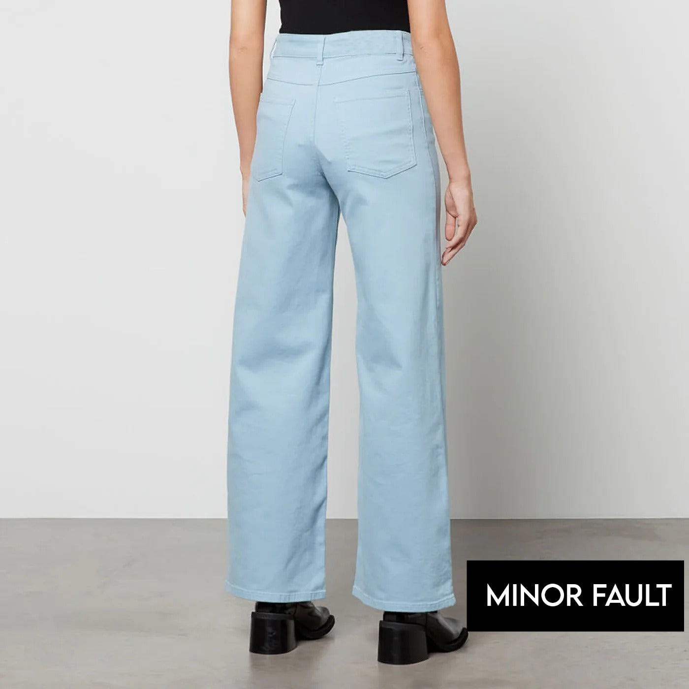 (Minor Fault) Cyan Blue Straight Leg Jeans | Montivo Pakistan