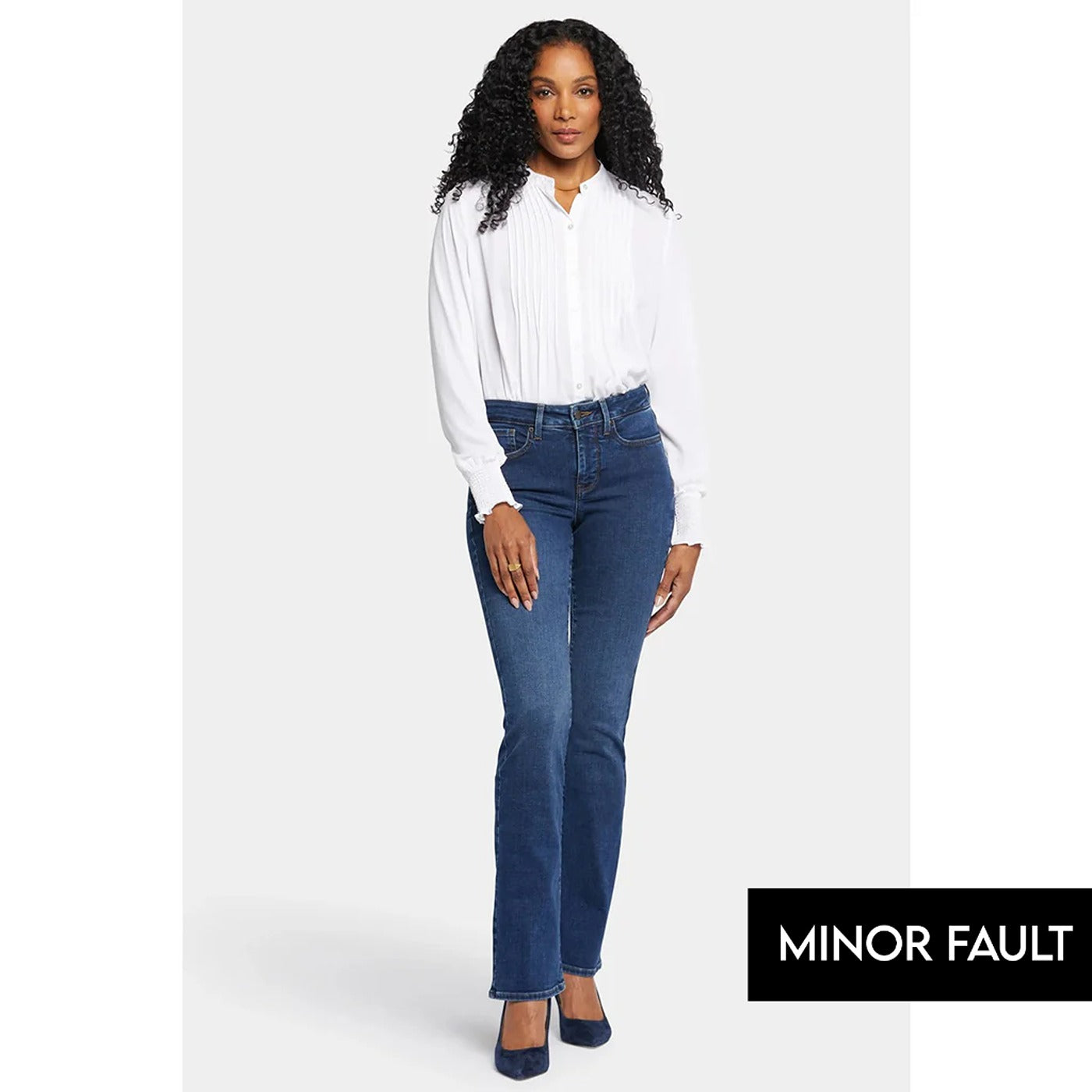 (Minor Fault) Blue Mid Rise Boot Cut Jeans | Montivo Pakistan