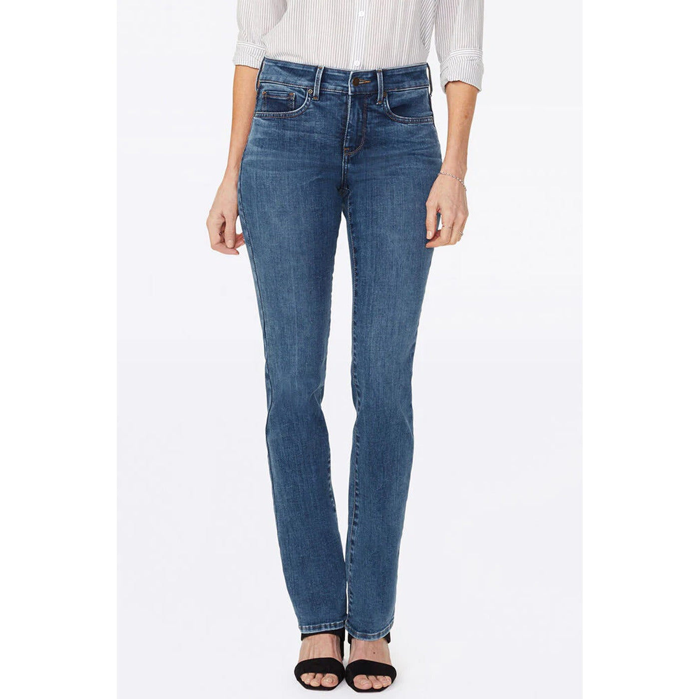 Mid Blue Straight Mid Rise Jeans | Montivo Pakistan