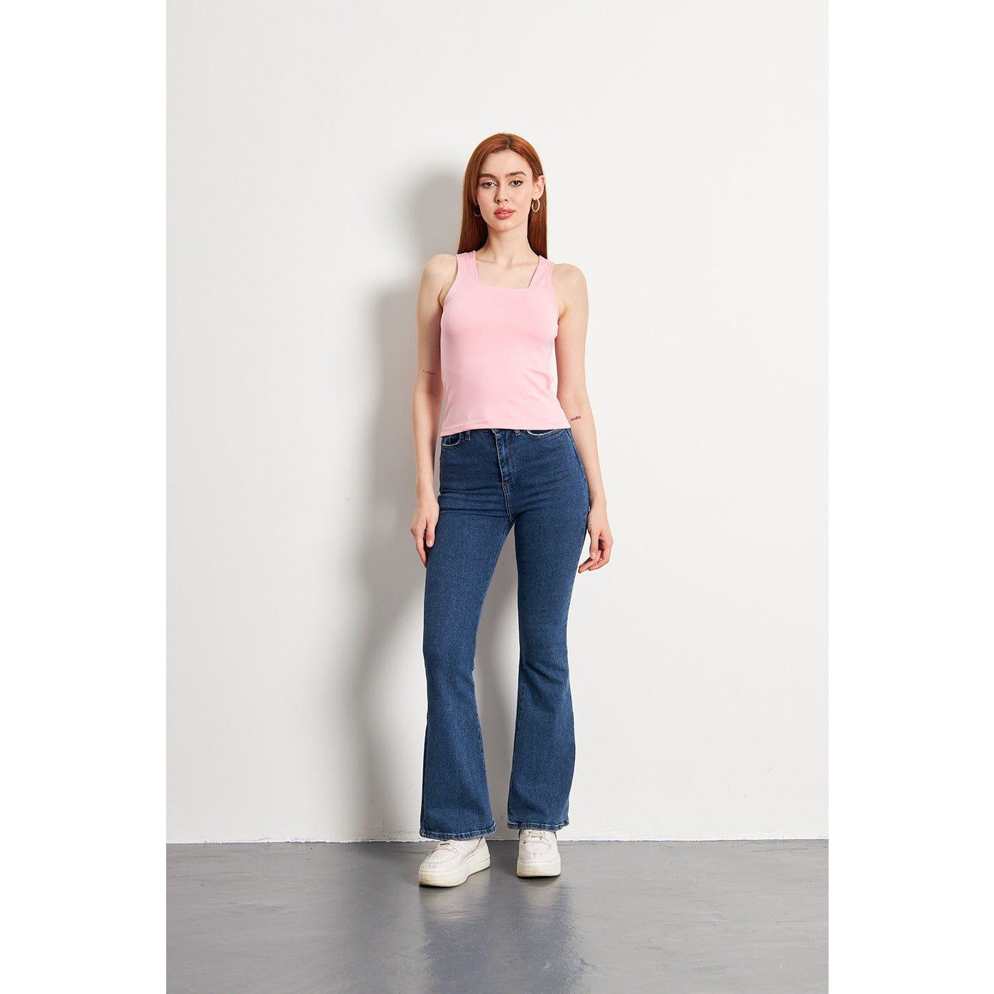 Pink Square Neck Tank Top | Montivo Pakistan