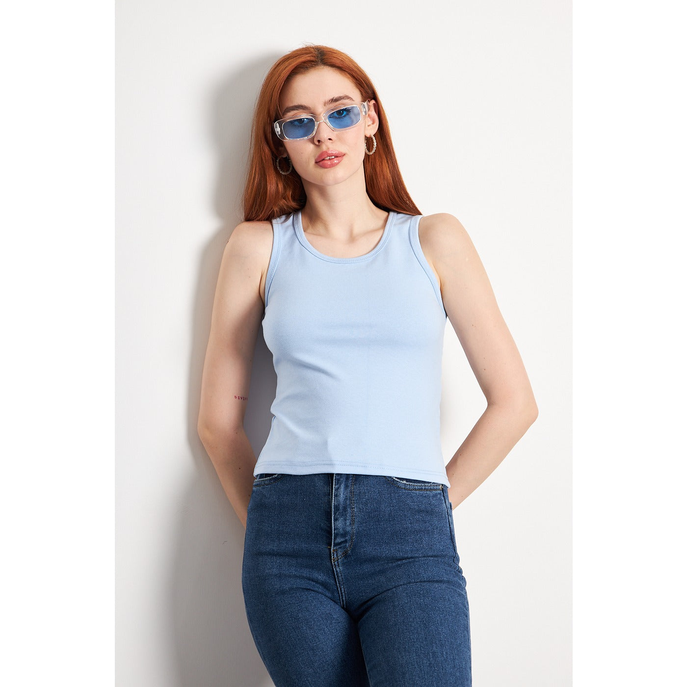 Light Blue Basic Tank Top | Montivo Pakistan