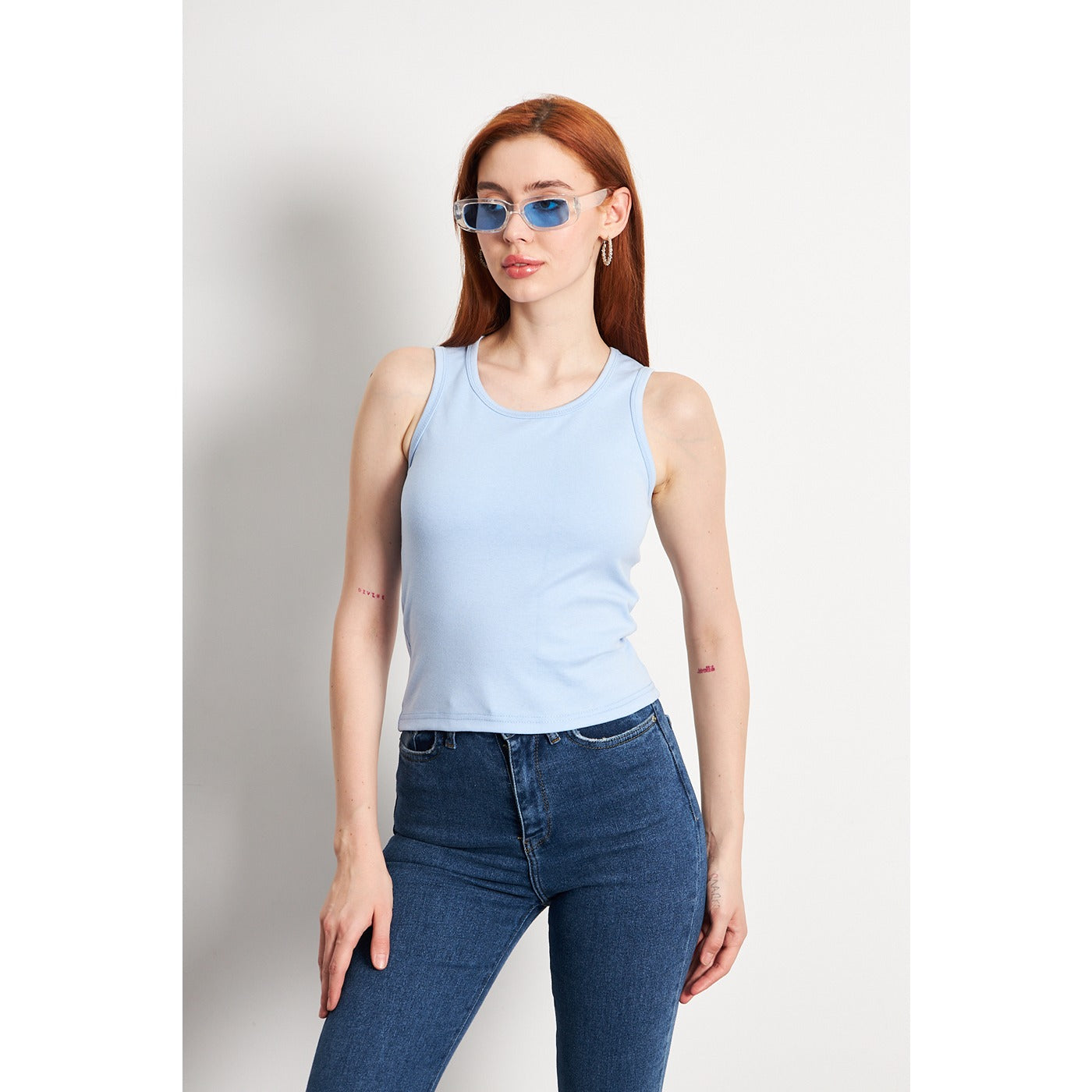 Light Blue Basic Tank Top | Montivo Pakistan