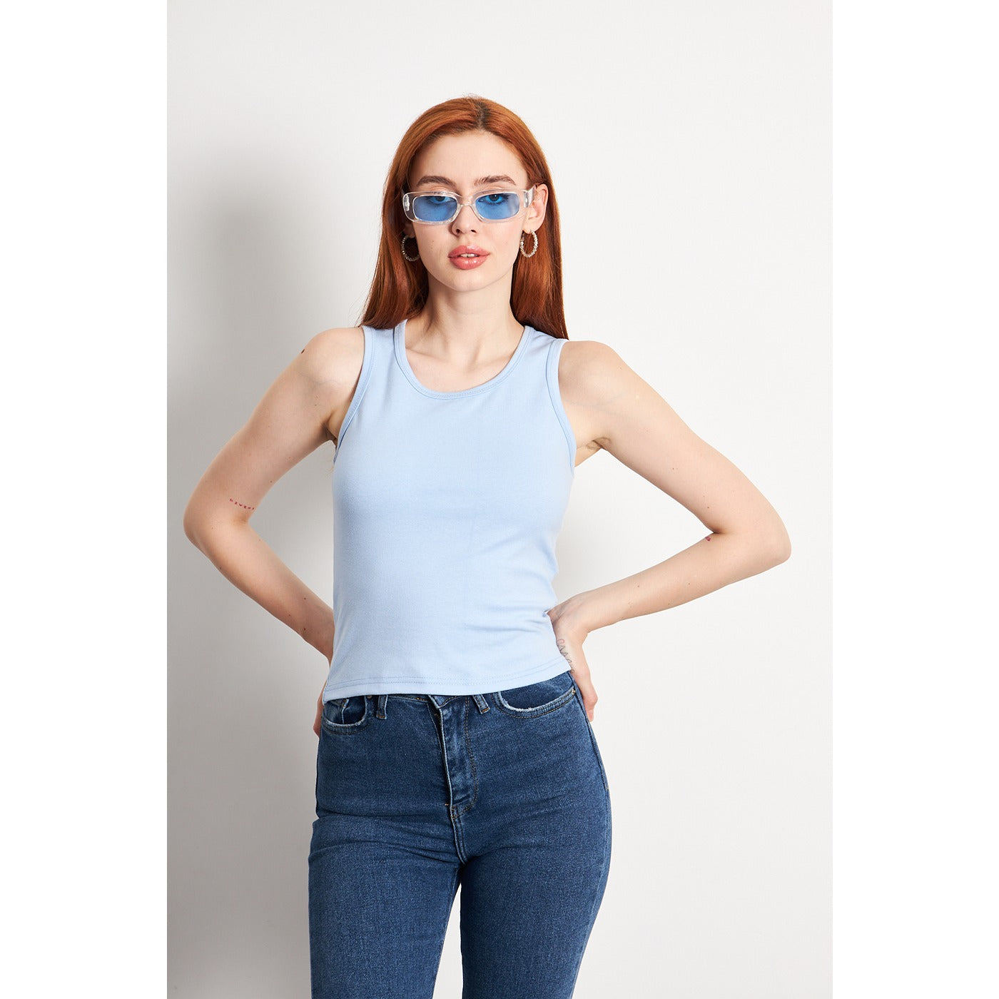Light Blue Basic Tank Top | Montivo Pakistan