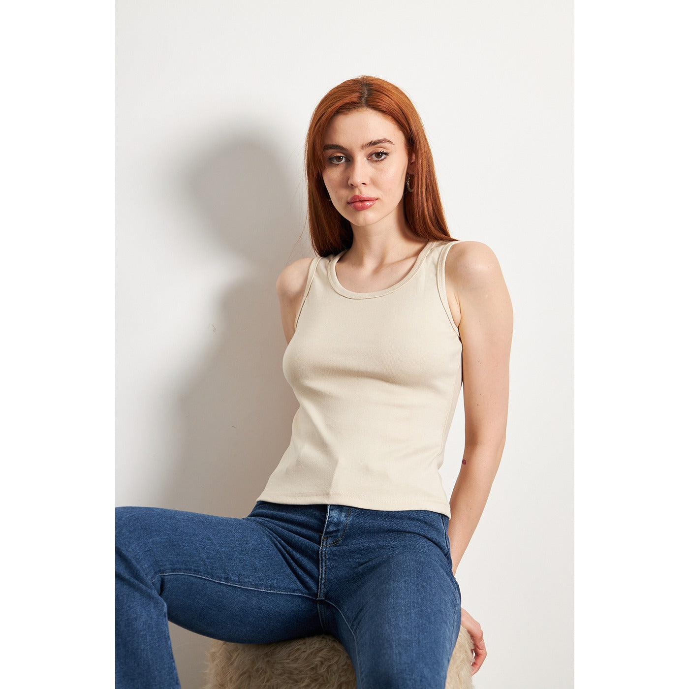 Beige Basic Tank Top | Montivo Pakistan