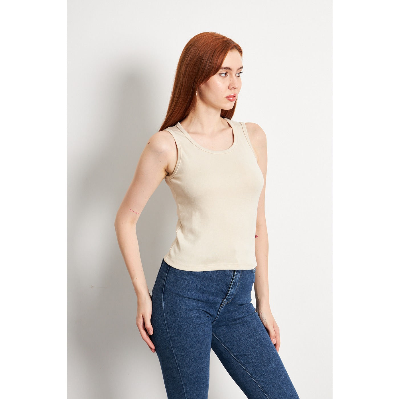 Beige Basic Tank Top | Montivo Pakistan