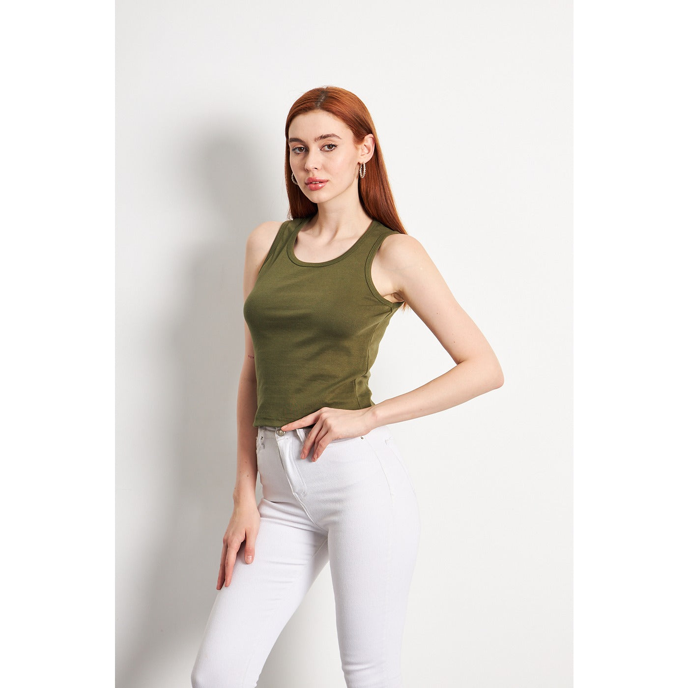 Olive Basic Tank Top | Montivo Pakistan