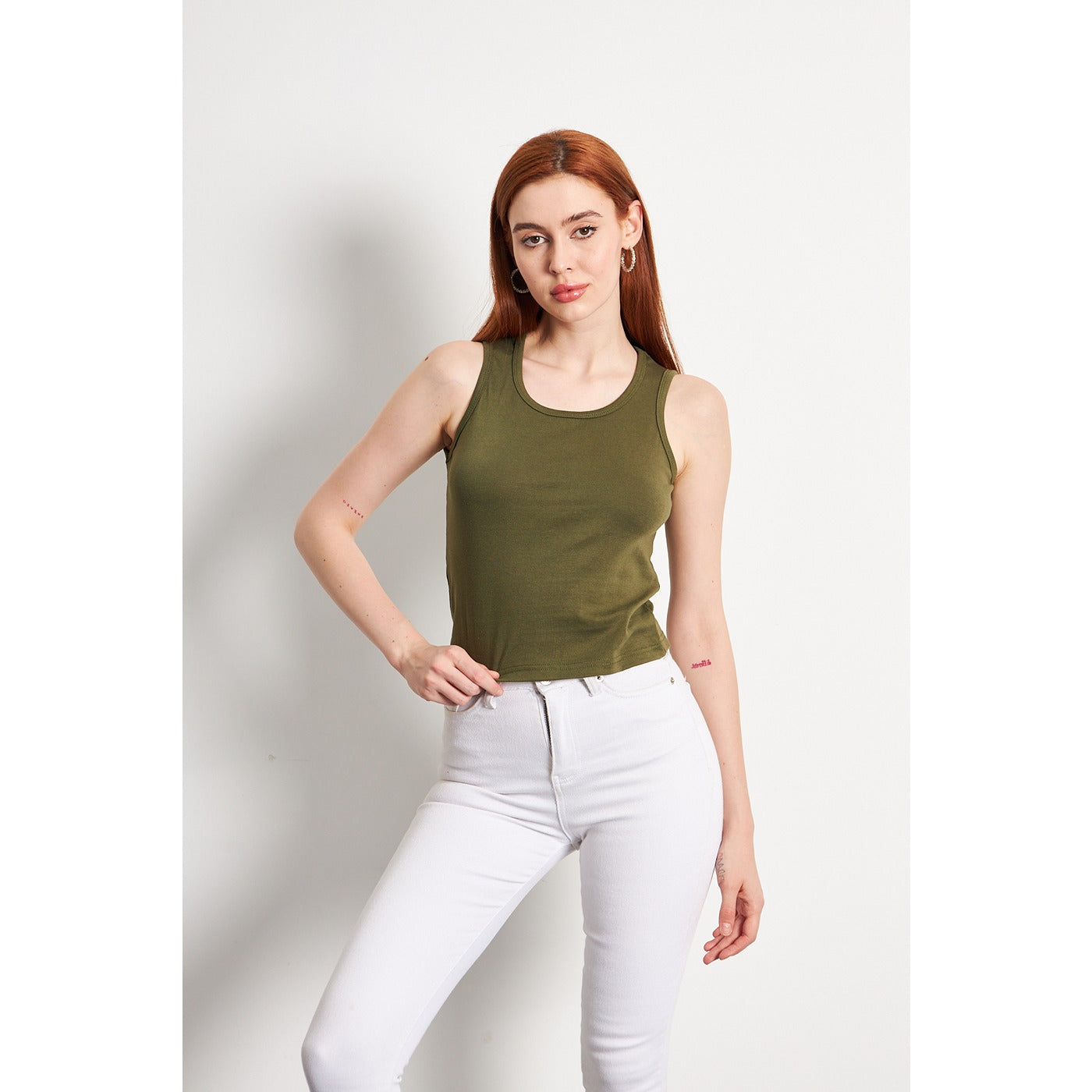 Olive Basic Tank Top | Montivo Pakistan