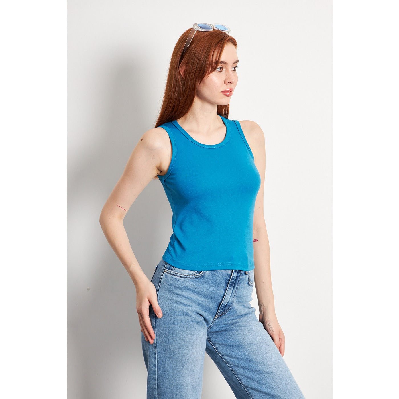 Teal Blue Basic Tank Top | Montivo Pakistan