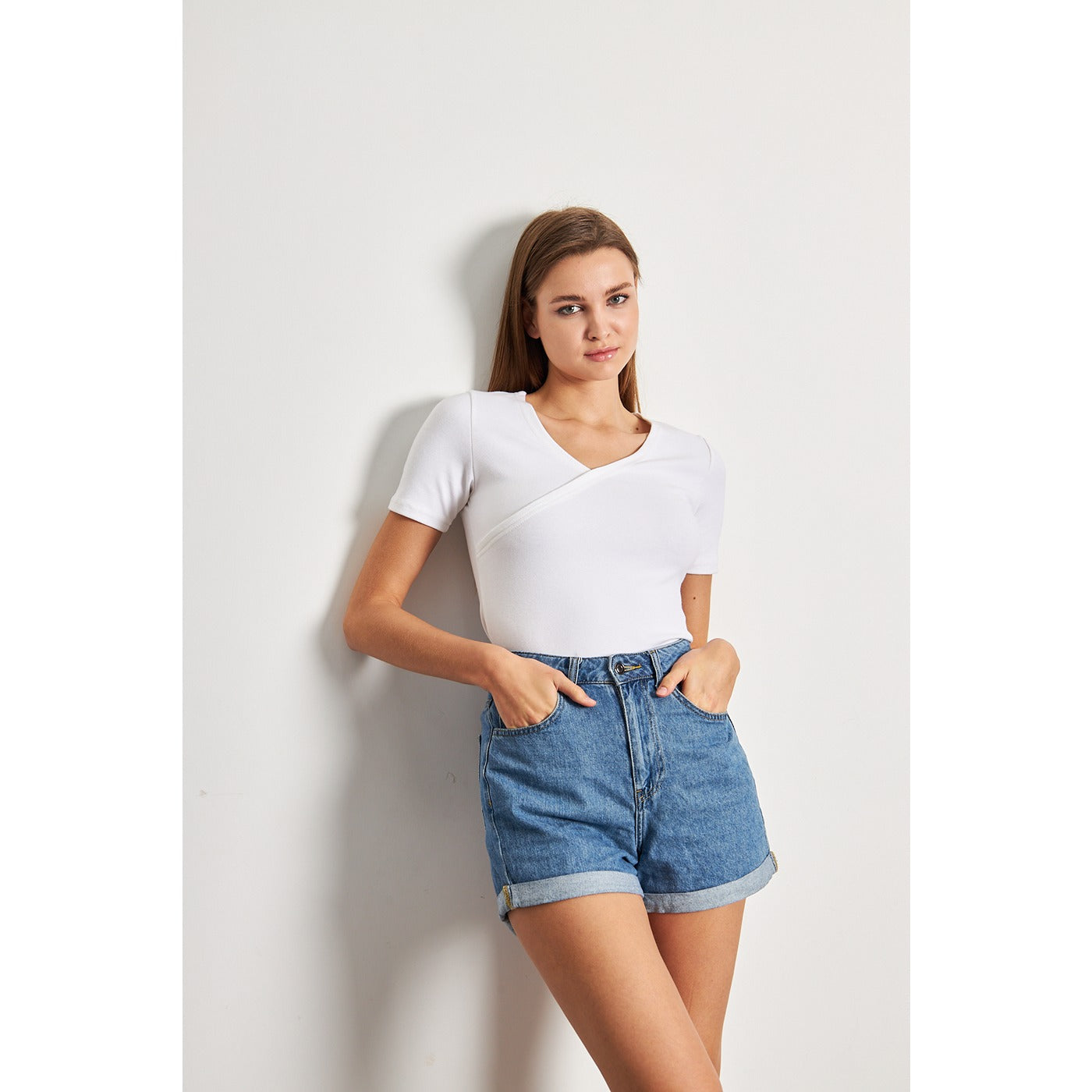 White Double Breasted Knit Top | Montivo Pakistan