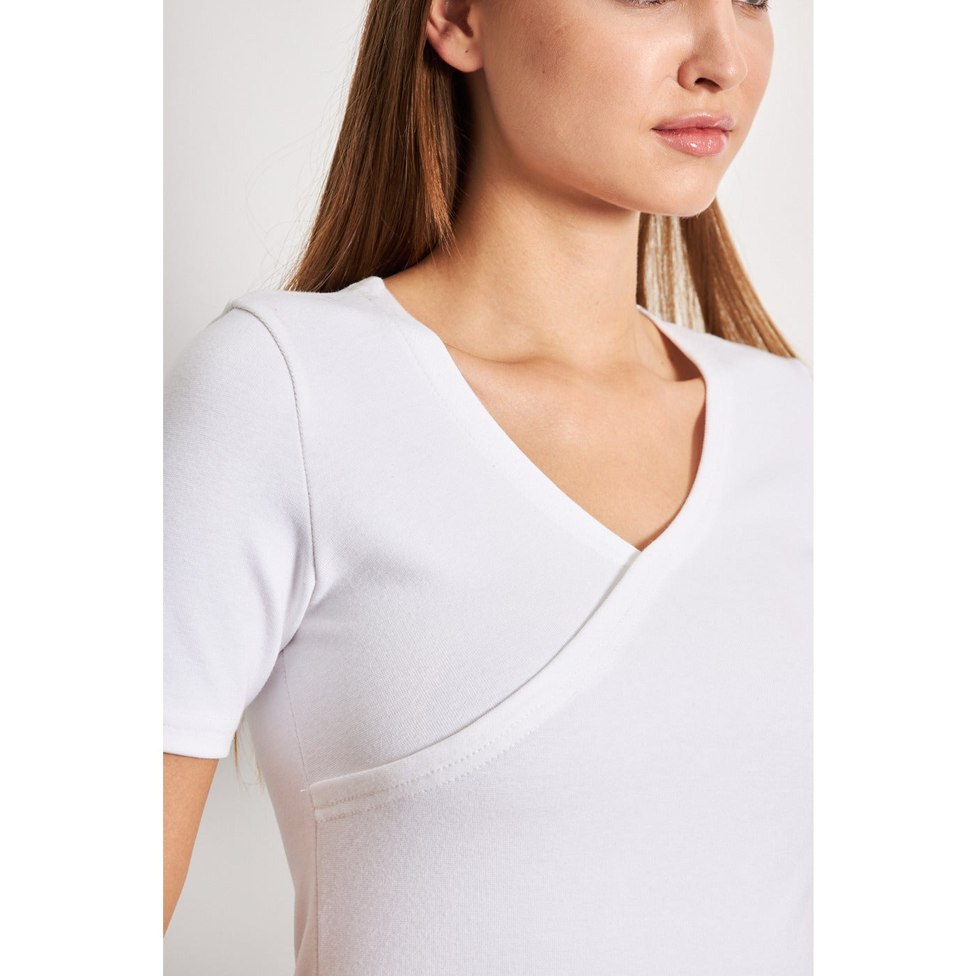 White Double Breasted Knit Top | Montivo Pakistan