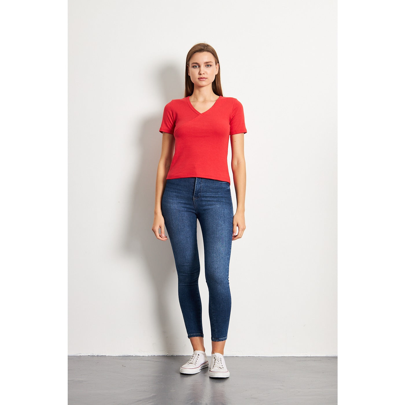 Red Double Breasted Knit Top | Montivo Pakistan