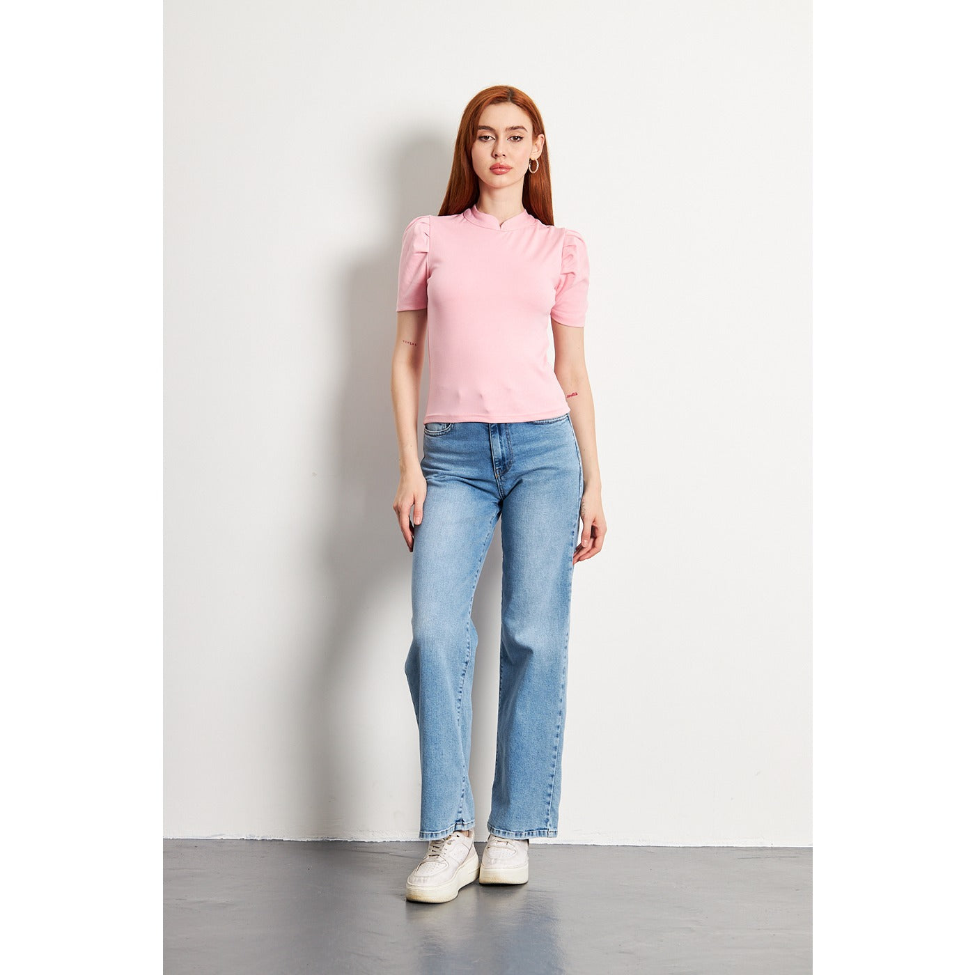 Pink Puff Sleeves Knit Top | Montivo Pakistan