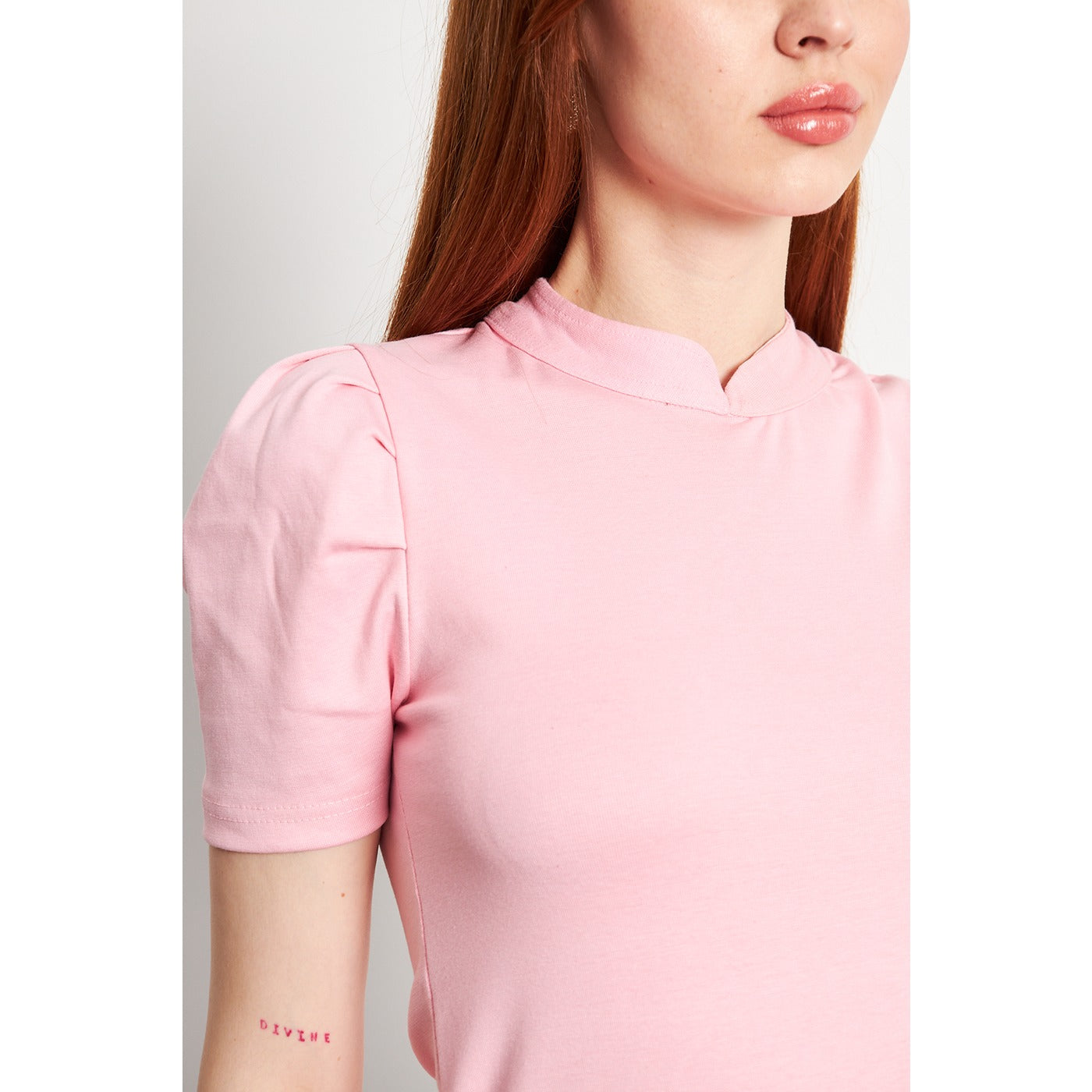 Pink Puff Sleeves Knit Top | Montivo Pakistan