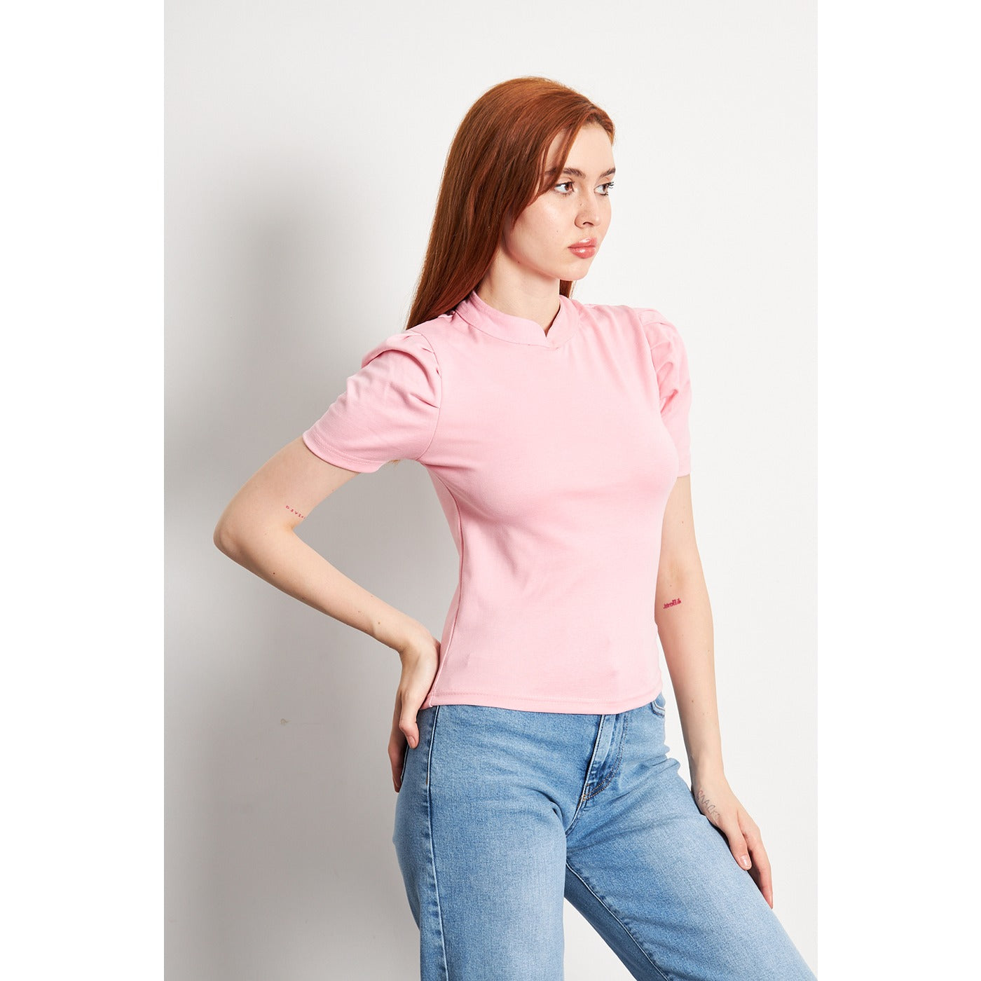 Pink Puff Sleeves Knit Top | Montivo Pakistan