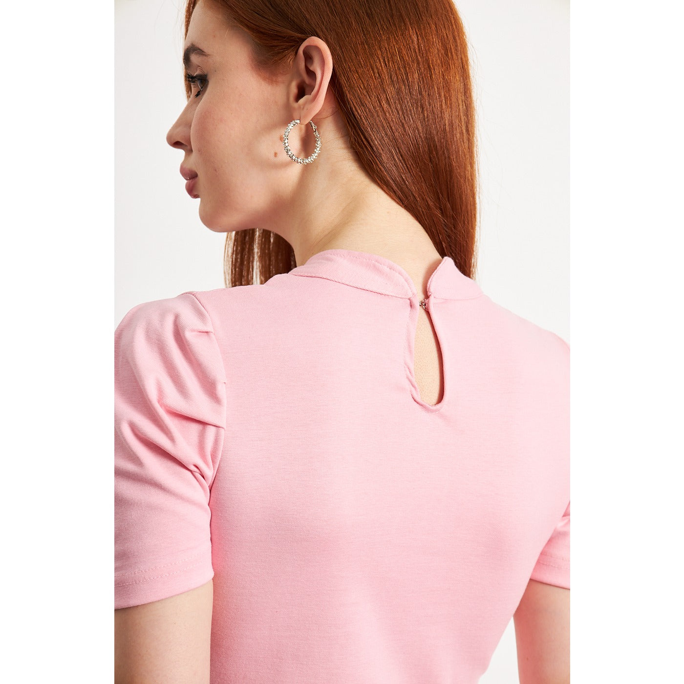 Pink Puff Sleeves Knit Top | Montivo Pakistan