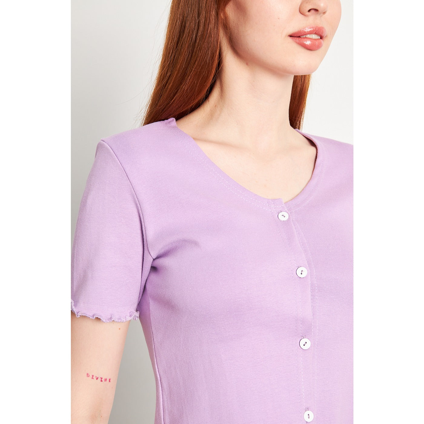 Lilac Button Down Crop Top | Montivo Pakistan