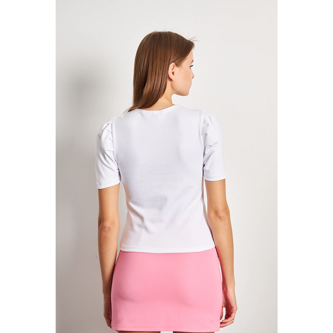 White Square Neck Puff Sleeves Top | Montivo Pakistan