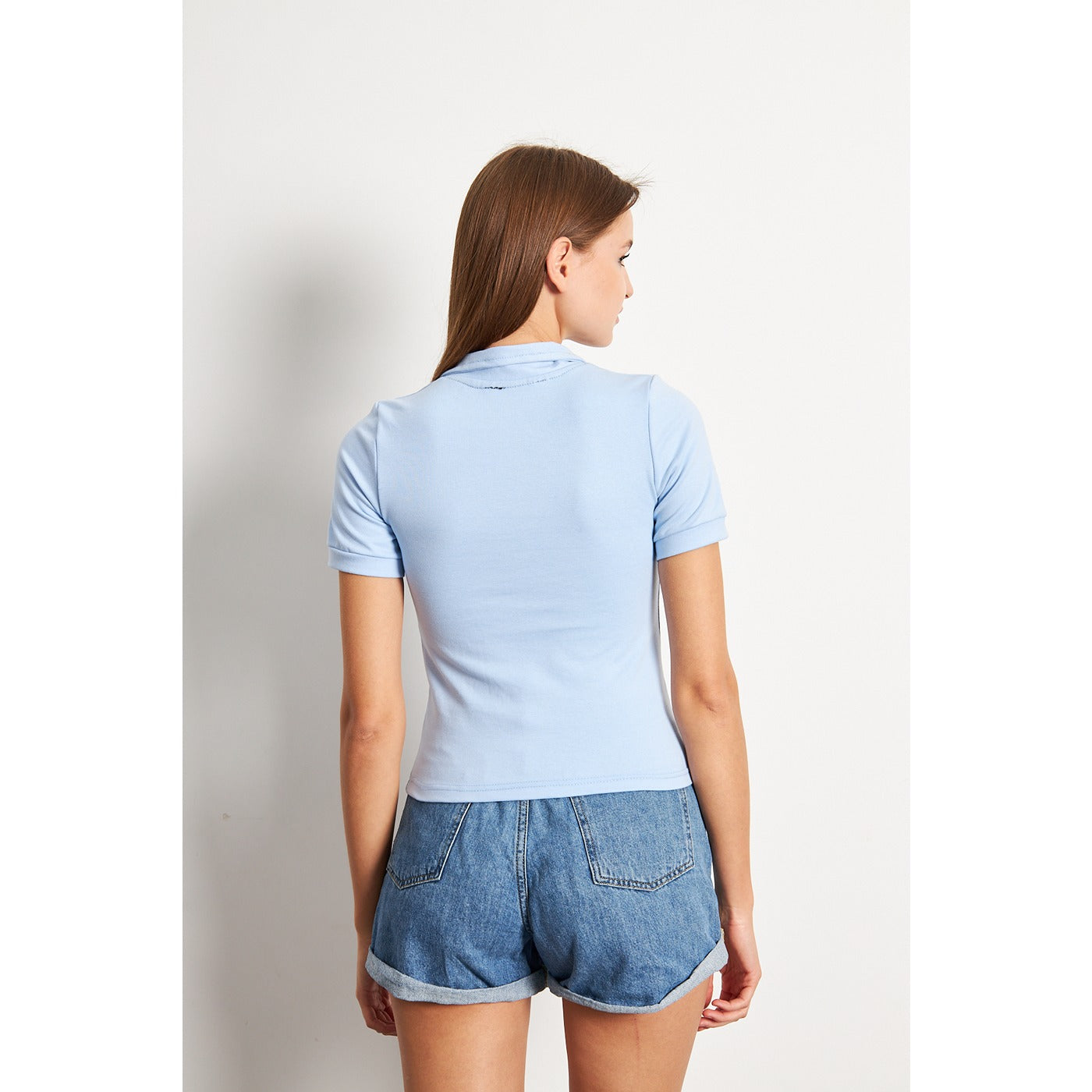 Light Blue Rib Knit Polo | Montivo Pakistan