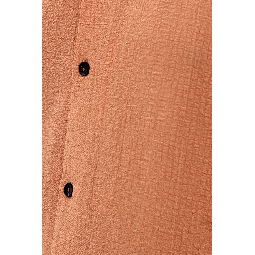 Rust Textured Cuban Shirt | Montivo Pakistan