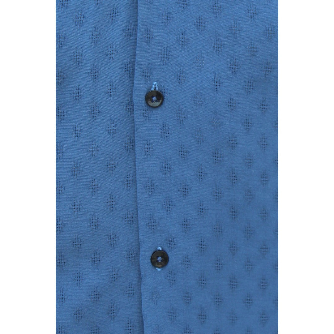Cyan Textured Cuban Shirt | Montivo Pakistan