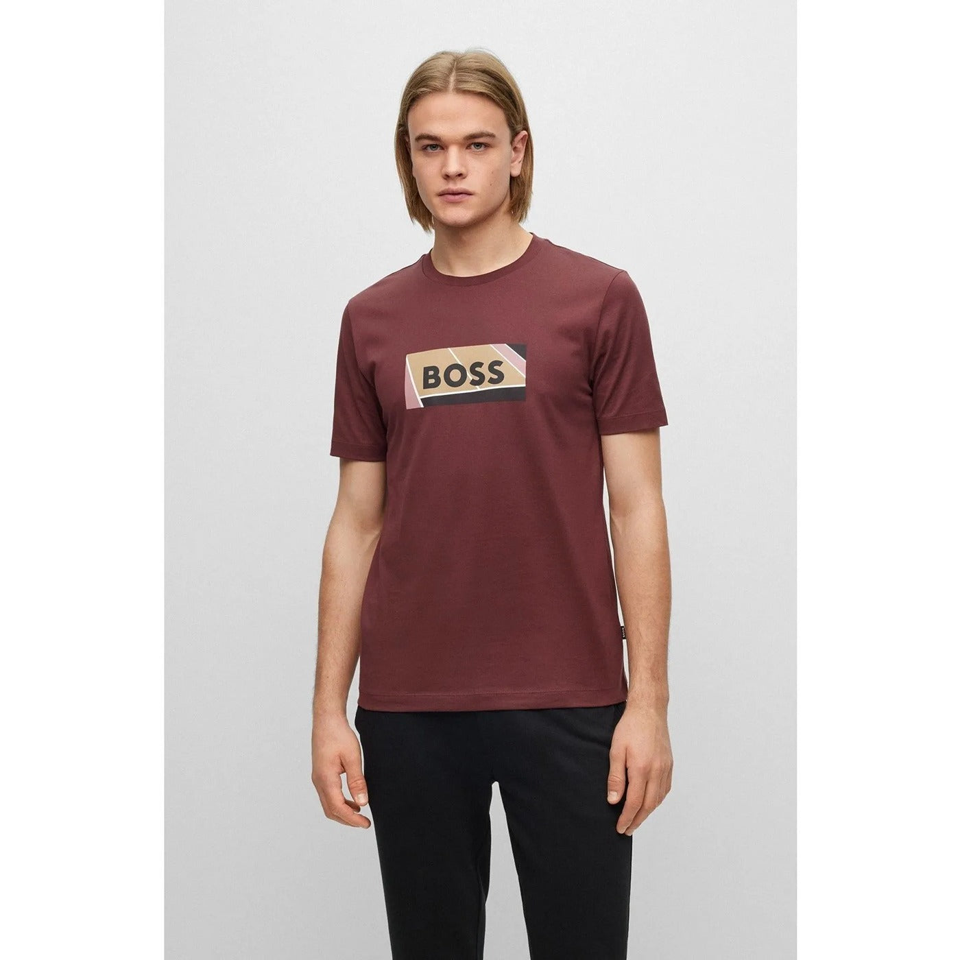 BS Burgundy Logo Cotton Tshirt | Montivo Pakistan