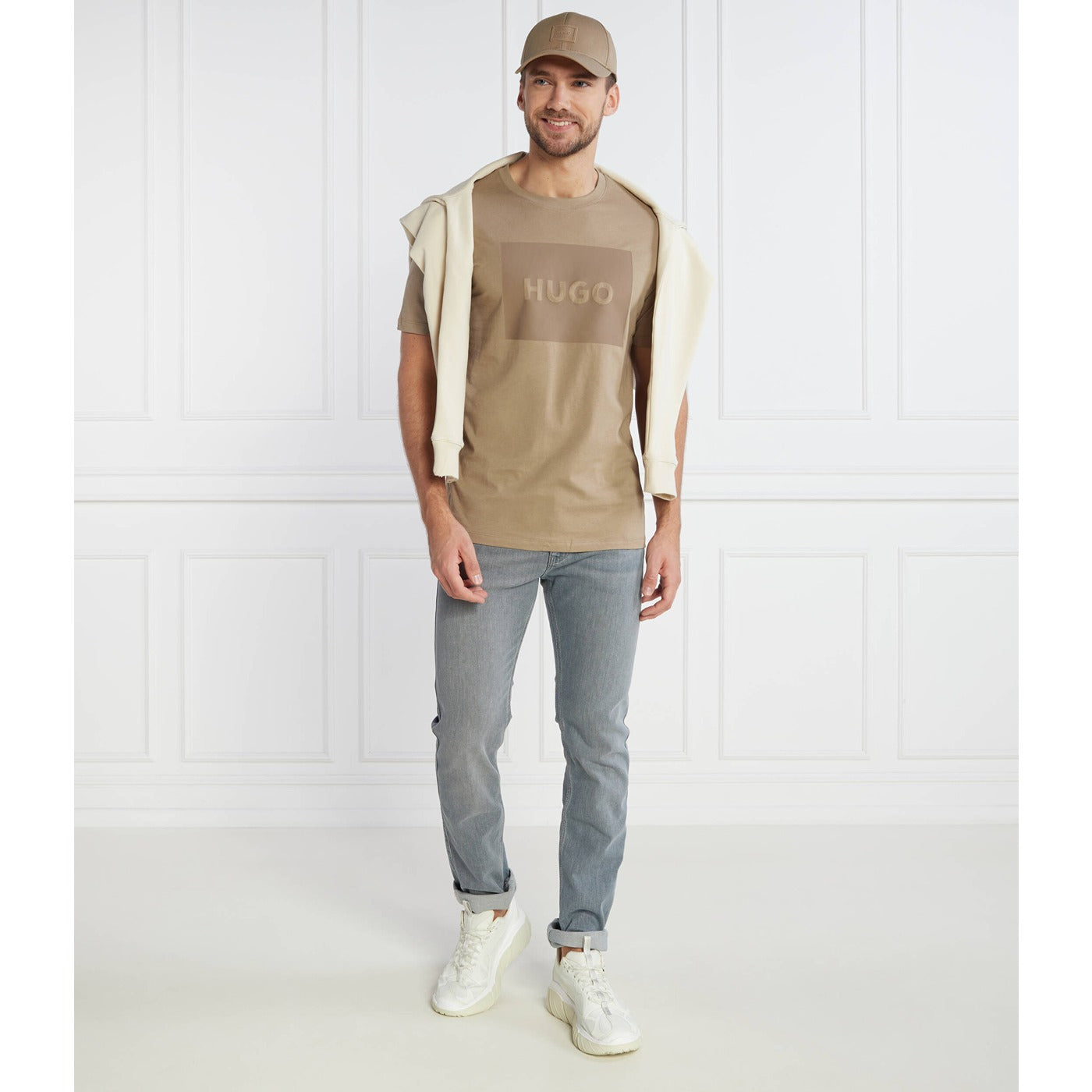 HB Beige Logo Cotton Tshirt | Montivo Pakistan