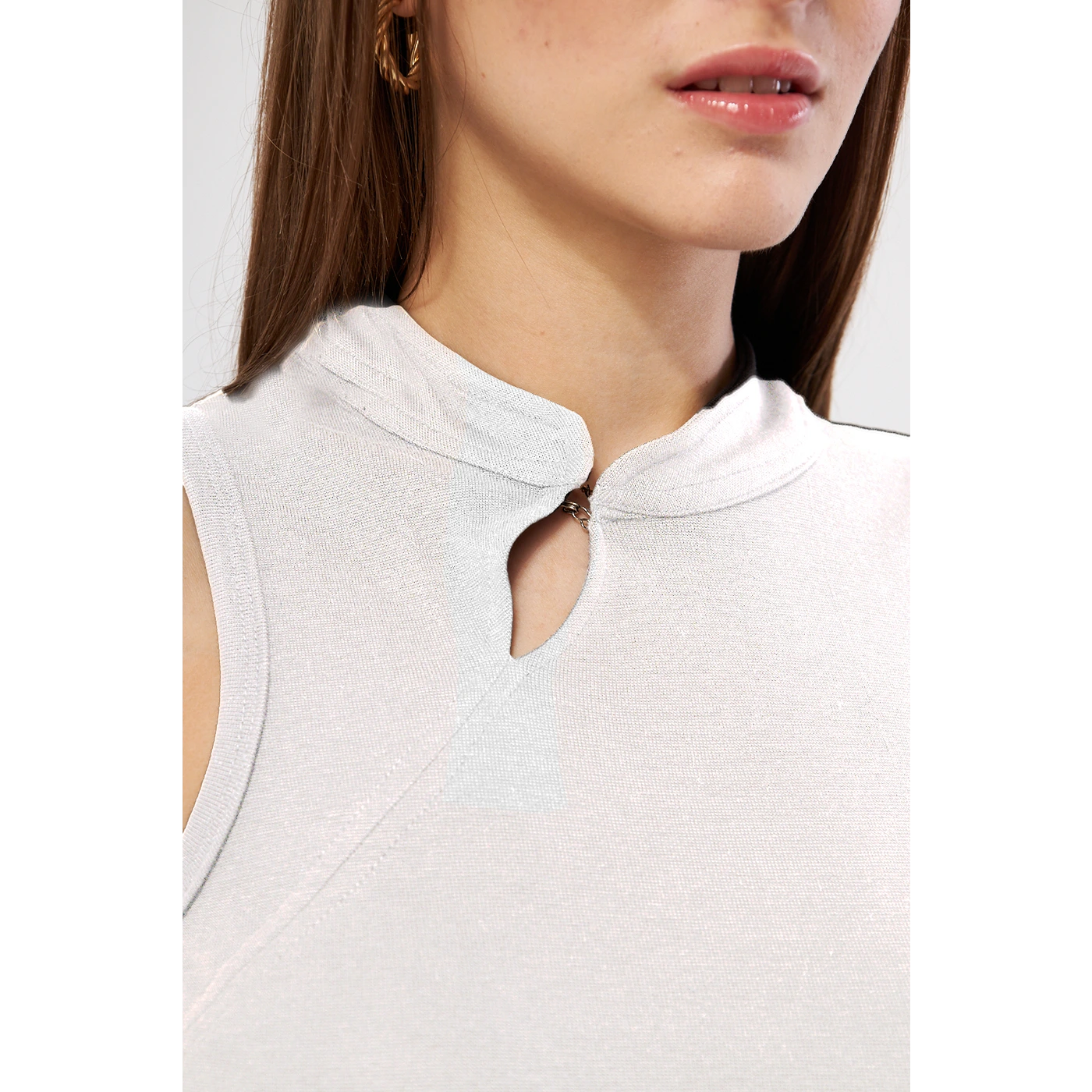 White Slit Neck Bodycon Dress | Montivo Pakistan