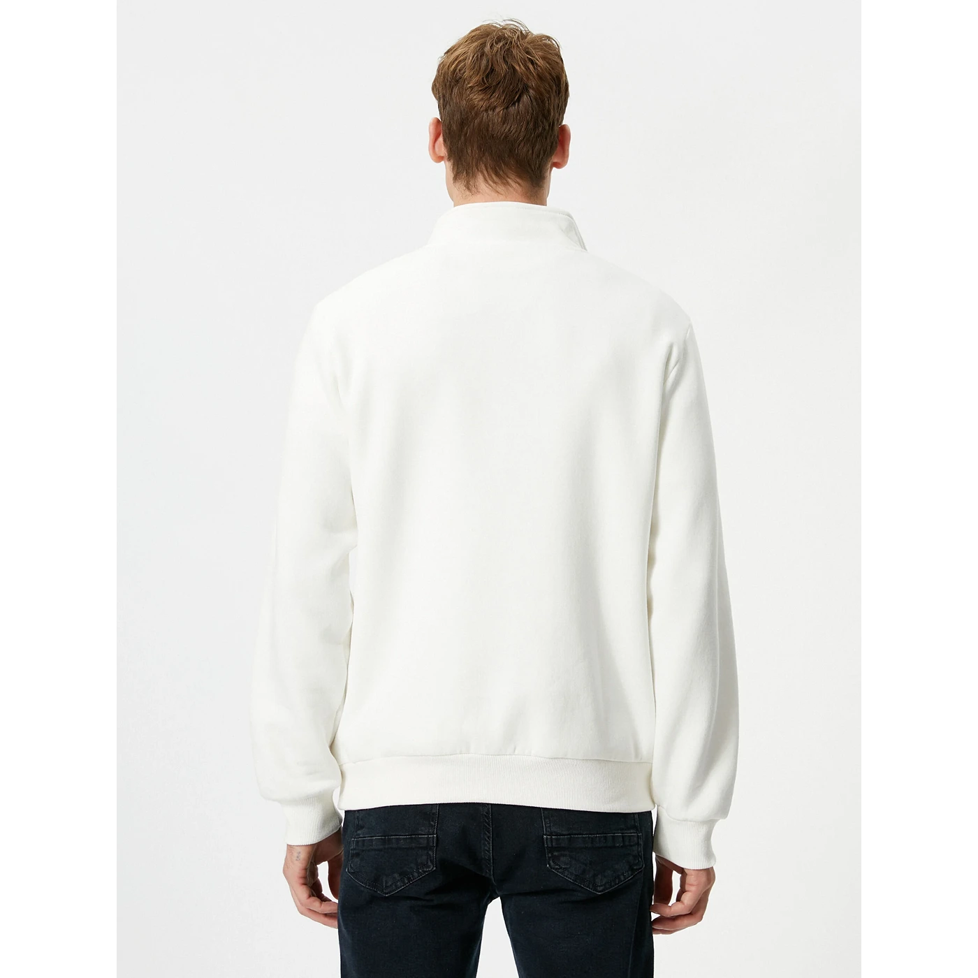 White Half Zip Sweatshirt | Montivo Pakistan