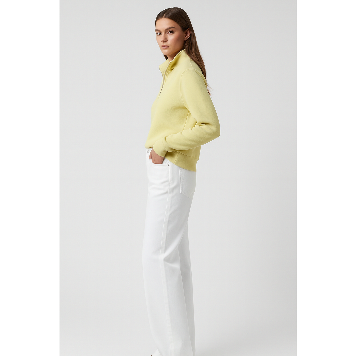 Lemon Half Zip Sweatshirt | Montivo Pakistan