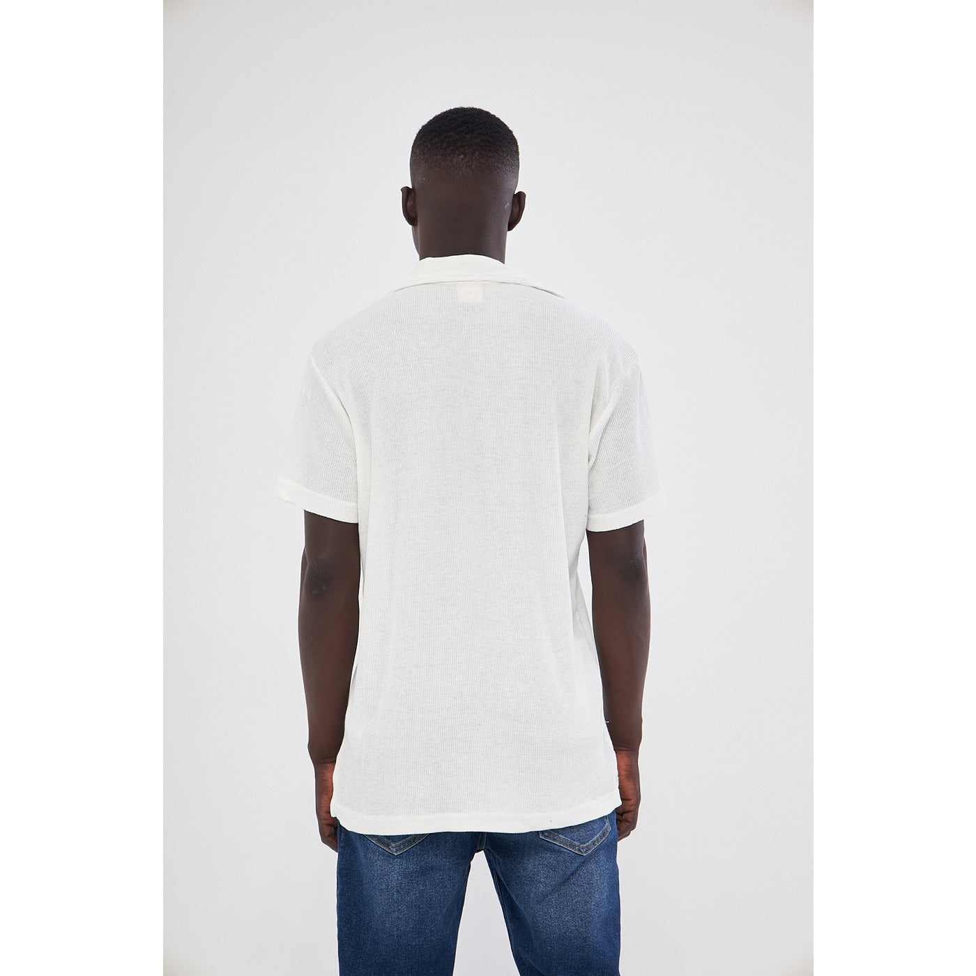 White Waffle Textured Polo | Montivo Pakistan