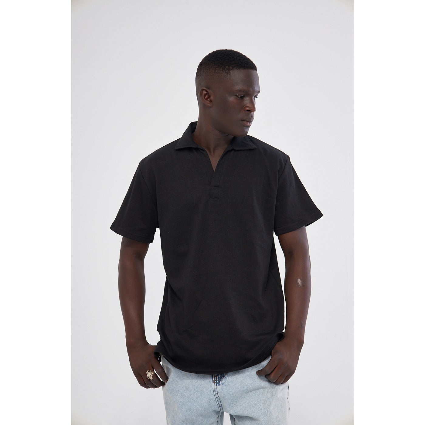 Black Waffle Textured Polo | Montivo Pakistan