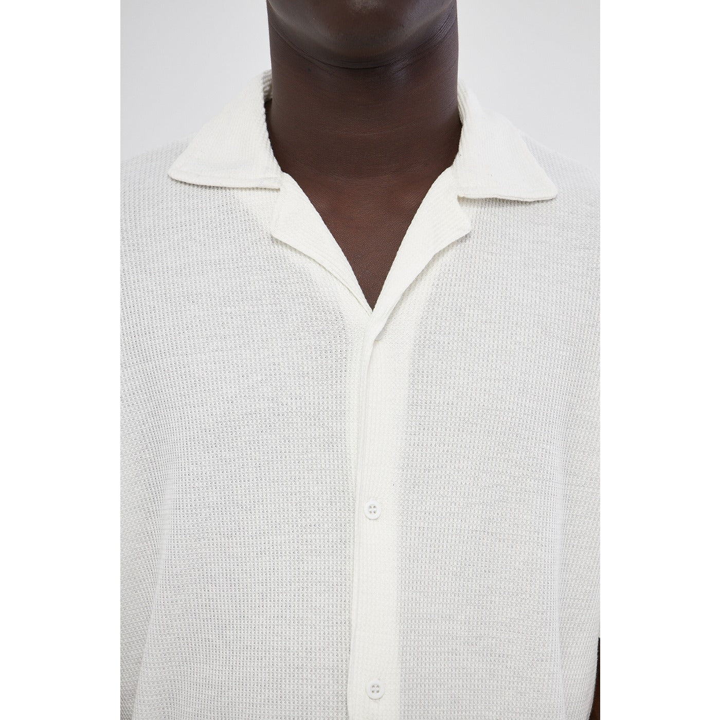 White Button Down Waffle Shirt | Montivo Pakistan