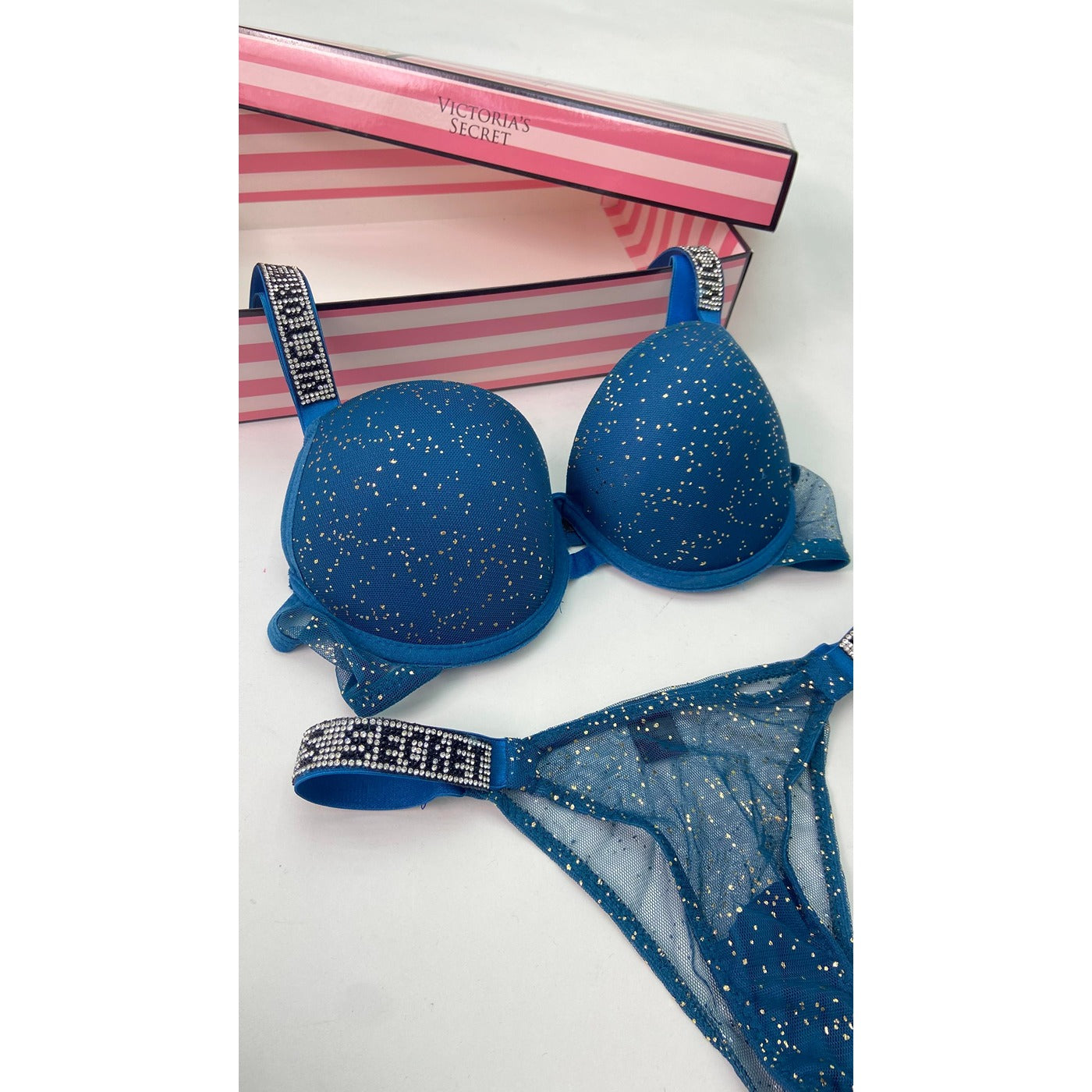 VS Blue Shimmer Lingerie Set | Montivo Pakistan