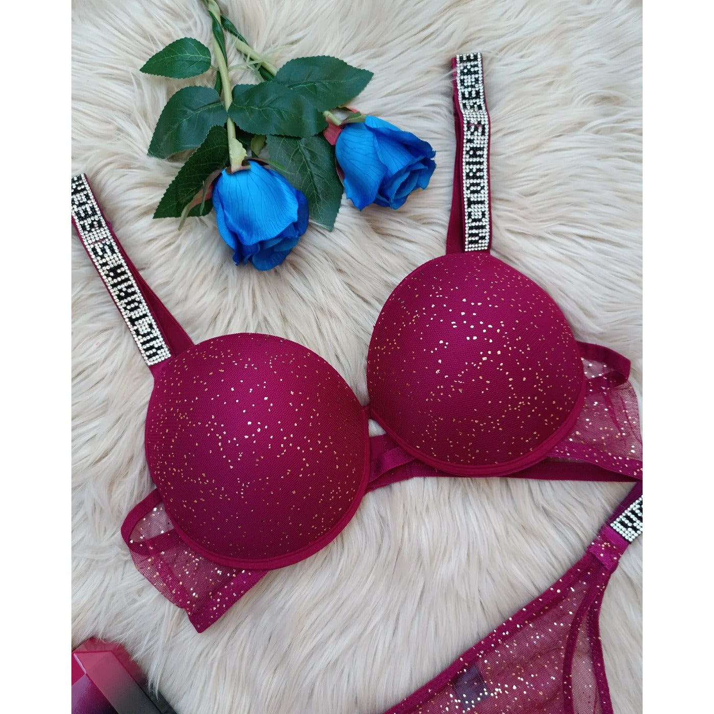 VS Magenta Shimmer Lingerie Set | Montivo Pakistan
