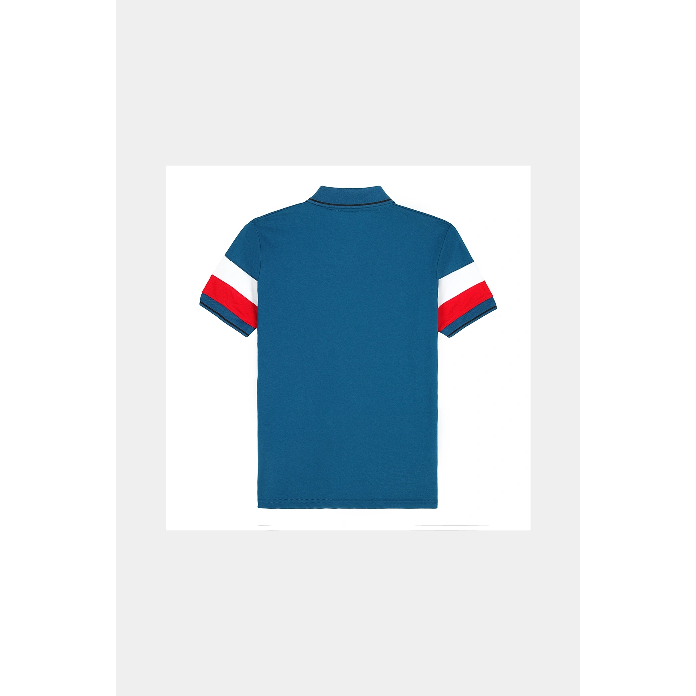 Teal Blue Contrast Sleeves Polo | Montivo Pakistan